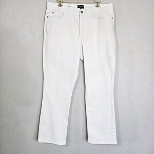 NYDJ Marilyn White Women Midrise Straight Leg Minimalist Casual Jeans. Size 18 L